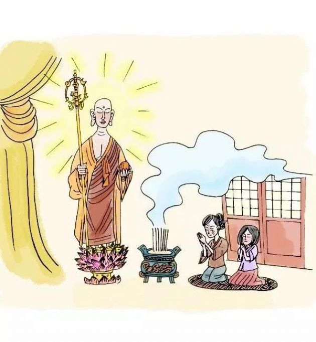 【漫画】诵地藏经造地藏像，为母除去恶疾